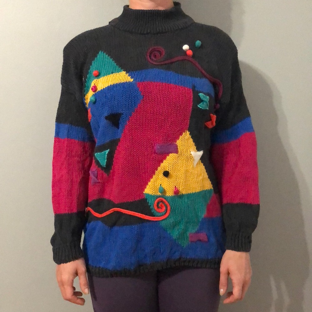 Vintage 80s Geometric Sweater